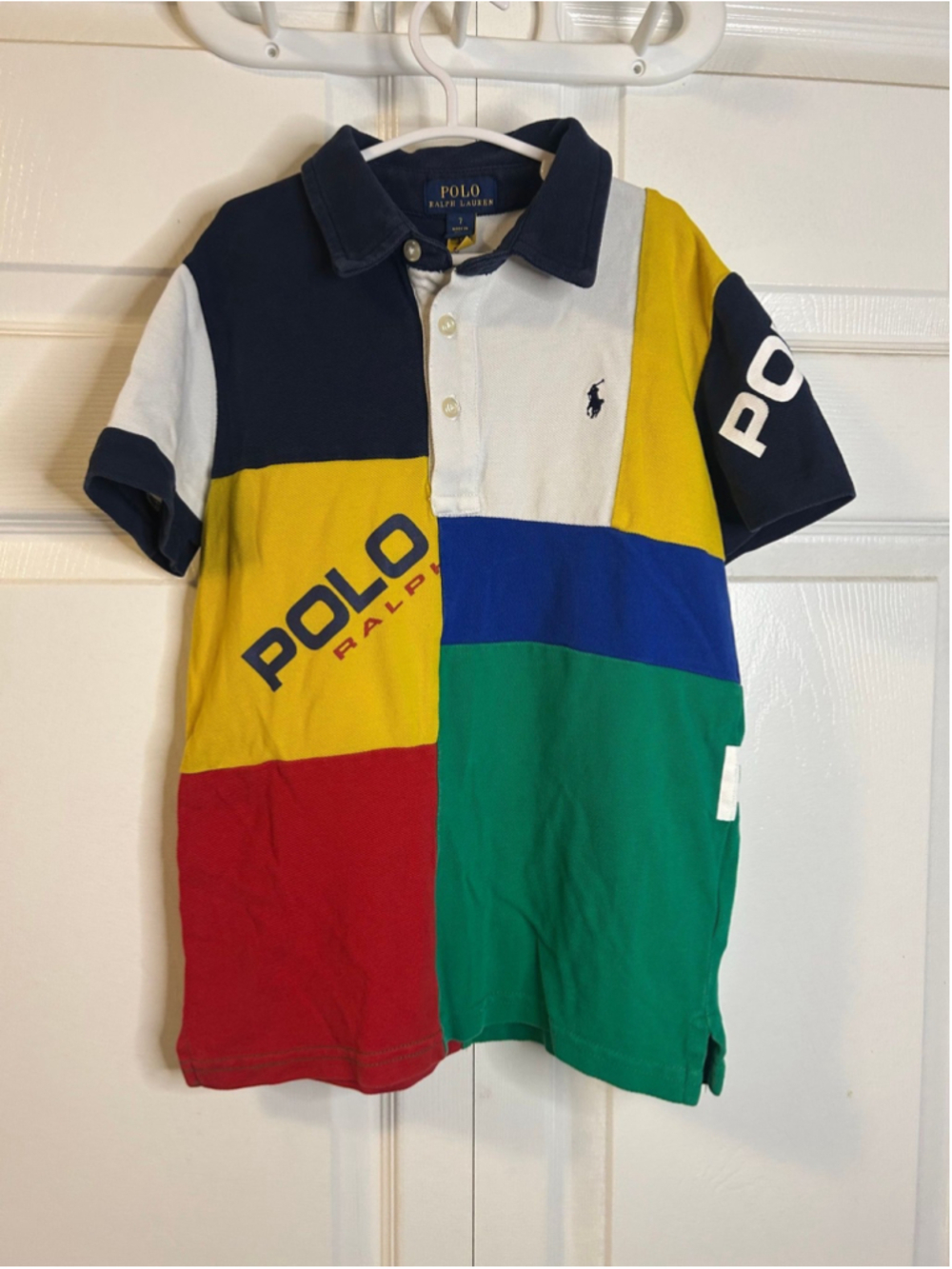 Polo Ralph Lauren Boys Patchwork Cotton Mesh Polo